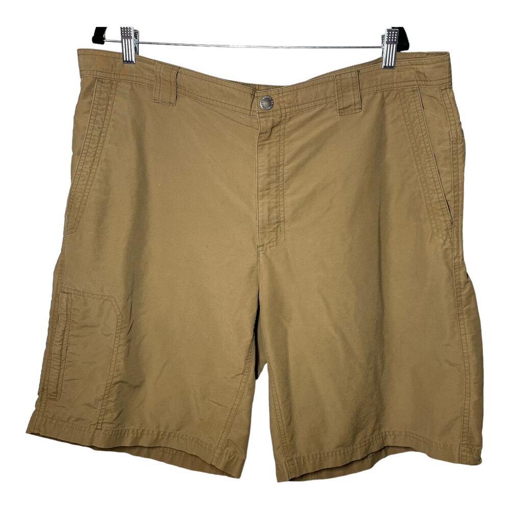 Columbia Khaki Shorts Flat Front Cargo Mens 40
